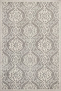 Rugs Silver Rug - 6'7" x 9'6" UV-treated Polypropylene Silver Area Rug HomeRoots
