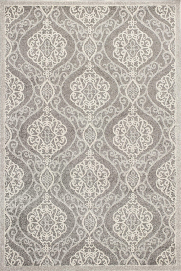Rugs Silver Rug - 6'7" x 9'6" UV-treated Polypropylene Silver Area Rug HomeRoots