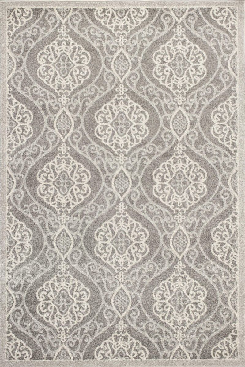 Rugs Silver Rug - 6'7" x 9'6" UV-treated Polypropylene Silver Area Rug HomeRoots