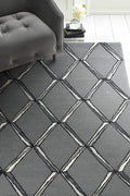 Rugs Silver Rug - 60" X 84" X 0.'5" Charcoal/Silver Wool / Viscose Rug HomeRoots