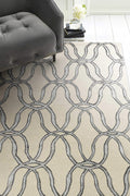 Rugs Silver Rug - 60" X 84" X 0.'5" Silver Wool / Viscose Rug HomeRoots