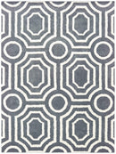 Rugs Silver Rug - 63" x 86" x 1.2" Silver Microfiber Area Rug HomeRoots