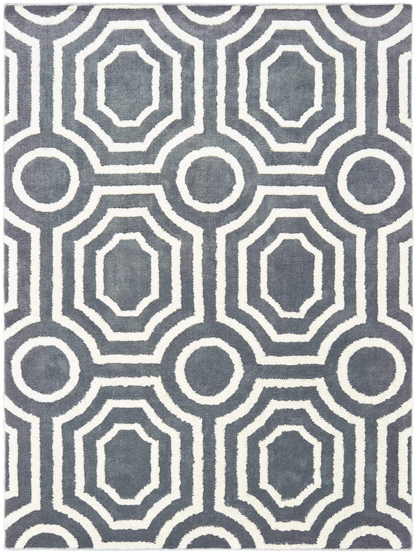Rugs Silver Rug - 63" x 86" x 1.2" Silver Microfiber Area Rug HomeRoots