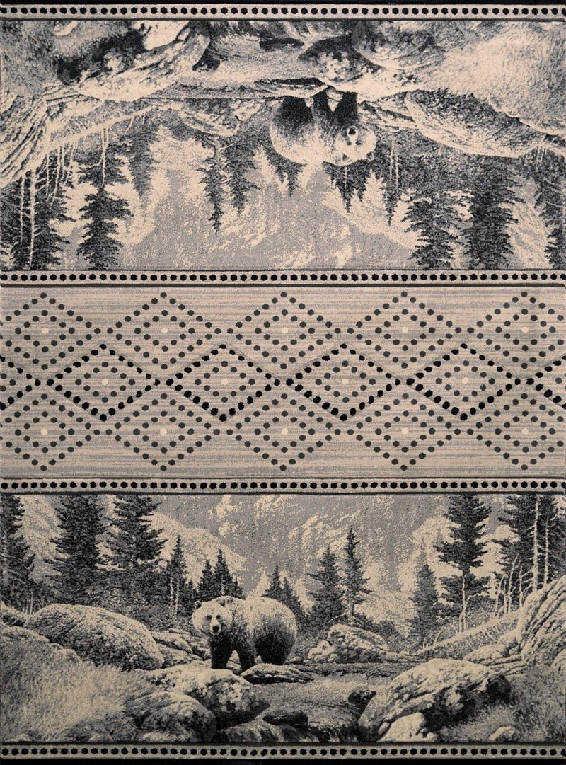 Rugs Silver Rug 63" x 90" x 0.47" Silver Polypropylene Area Rug 9039 HomeRoots