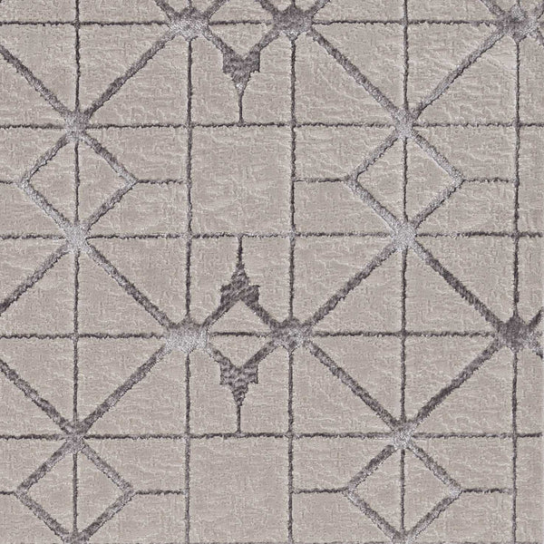 Rugs Silver Rug - 63" X 91" X 0.'25" Ivory/Silver Polypropylene / Polyester Rug HomeRoots