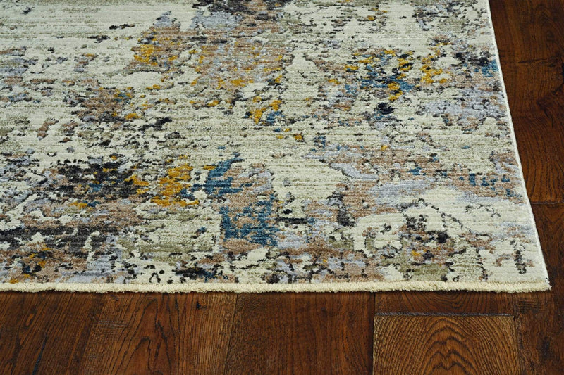 Rugs Silver Rug - 63" X 91" X 0.'25" Silver Polyester Rug HomeRoots