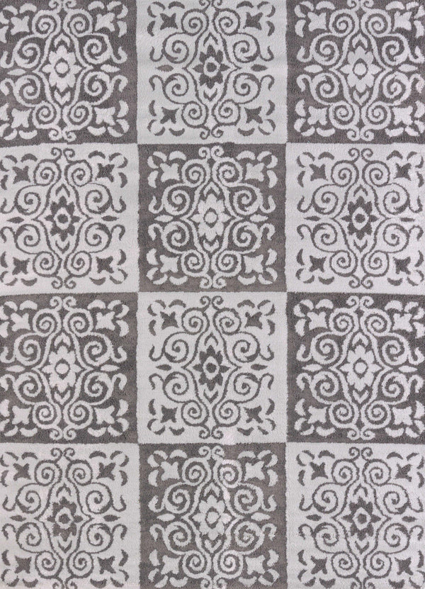 Rugs Silver Rug - 94" x 126" x 0.47" Silver Polypropylene/Polyester Oversize Rug HomeRoots
