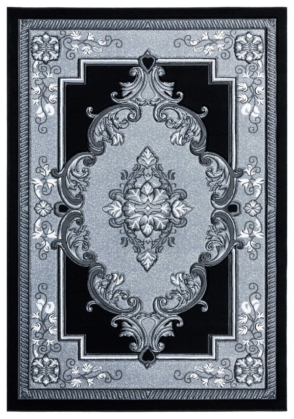 Rugs Silver Rug - 94" x 126" x 0.53" Silver Olefin/Polypropylene Area Rug HomeRoots