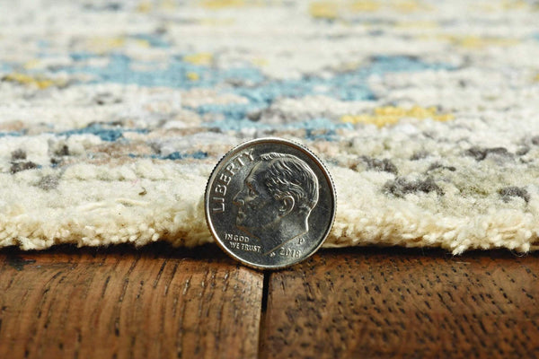 Rugs Silver Rug - 94" X 130" X 0.'25" Silver Polyester Rug HomeRoots
