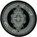 Rugs Silver Rug - 94" x 94" x 0.53" Silver Olefin/Polypropylene Round Rug HomeRoots