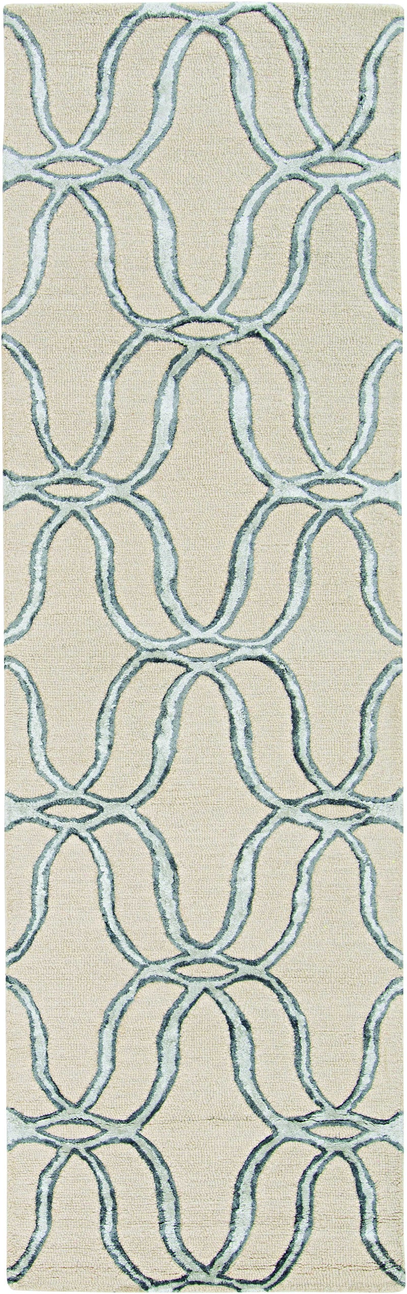 Rugs Silver Rug - 96" X 120" X 0.'5" Silver Wool / Viscose Rug HomeRoots