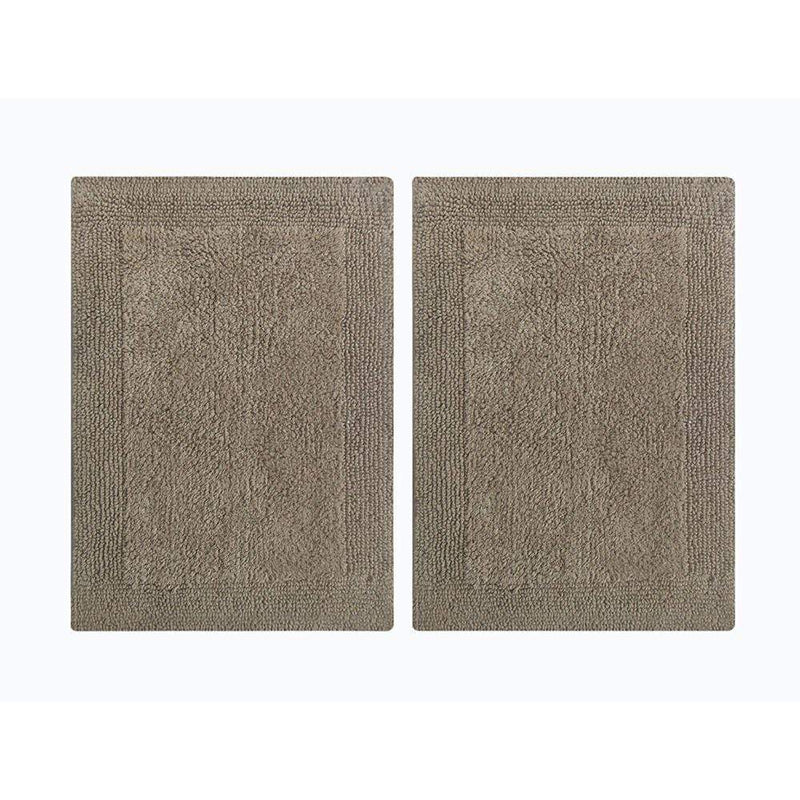 Rugs Splendor Reversible Step Out Bath Mat Rug Set- 2 Pc, Linen, Beige Benzara