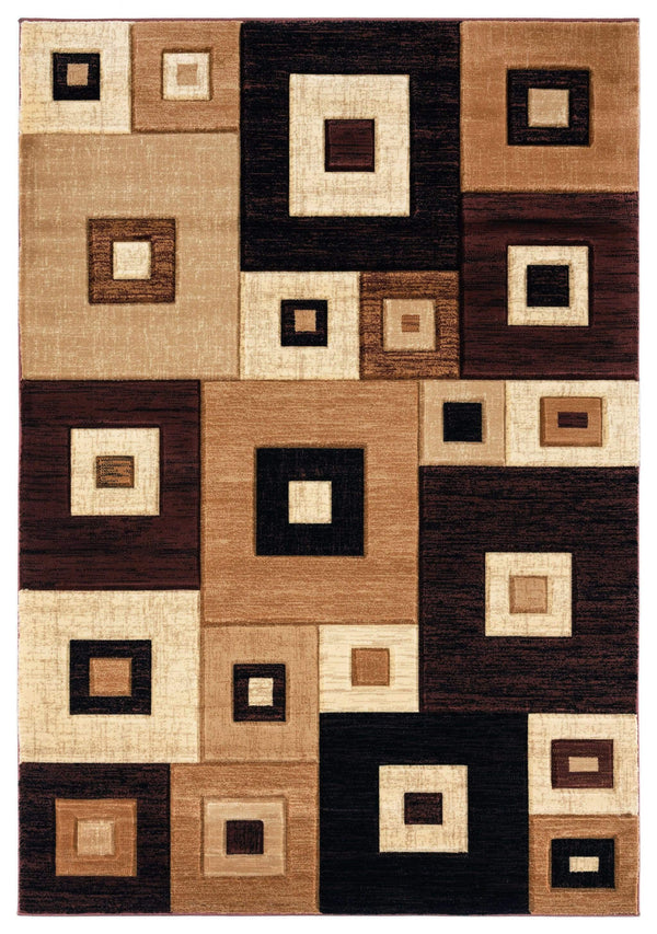 Rugs Stair Rug Runner - 22" x 32" x 0.5" Brown Olefin/Polypropylene Runner Rug HomeRoots