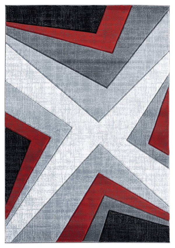 Rugs Stair Rug Runner - 31" x 88" x 0.5" Red Olefin/Polypropylene Runner Rug HomeRoots