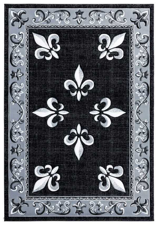 Rugs Stair Rug Runner 31" x 88" x 0.53" Black Olefin/Polypropylene Runner Rug 7400 HomeRoots