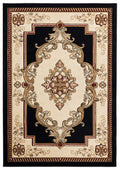 Rugs Stair Rug Runner - 31" x 88" x 0.53" Black Olefin/Polypropylene Runner Rug HomeRoots