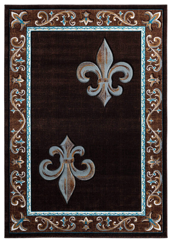 Rugs Stair Rug Runner 31" x 88" x 0.53" Brown Olefin/Polypropylene Runner Rug 7418 HomeRoots