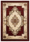 Rugs Stair Rug Runner 31" x 88" x 0.53" Burgundy Olefin/Polypropylene Runner Rug 7310 HomeRoots