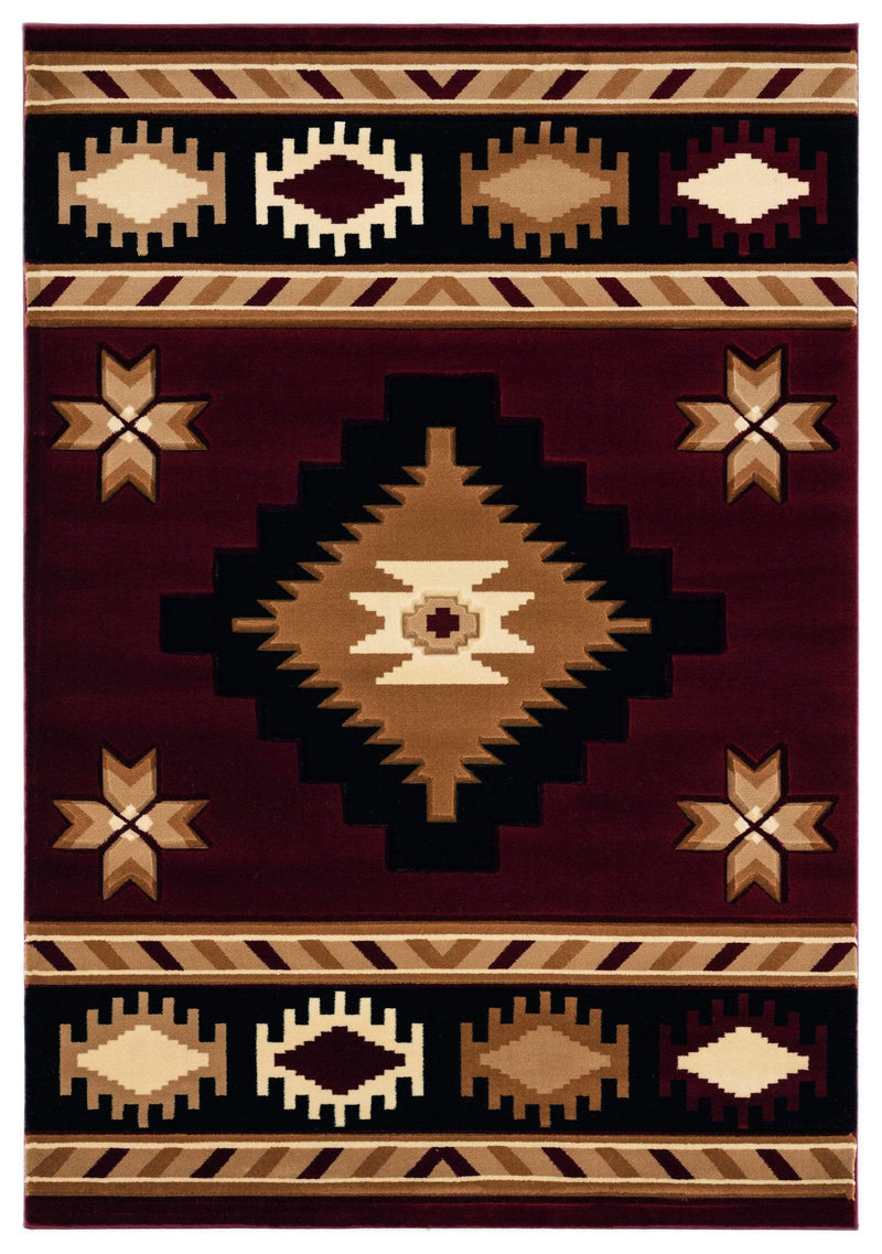 Rugs Stair Rug Runner - 31" x 88" x 0.53" Burgundy Olefin/Polypropylene Runner Rug HomeRoots