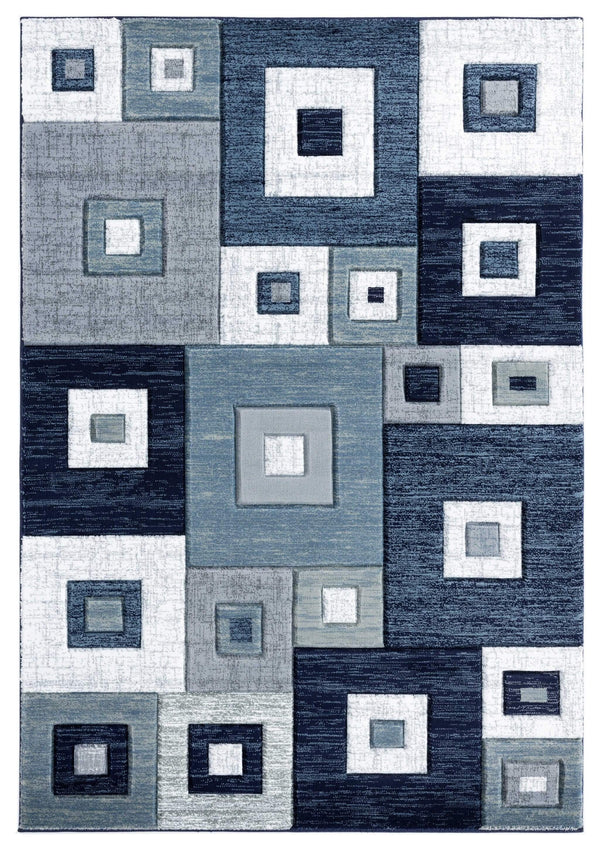 Rugs Stair Rug Runner - 31" x 88" x 0.53" Navy Olefin/Polypropylene Runner Rug HomeRoots
