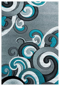 Rugs Stair Rug Runner 31" x 88" x 0.53" Turquoise Olefin/Polypropylene Runner Rug 7448 HomeRoots
