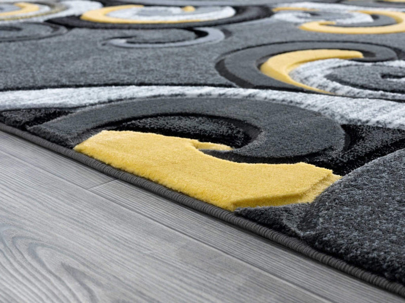 Rugs Stair Rug Runner - 31" x 88" x 0.53" Yellow Olefin/Polypropylene Runner Rug HomeRoots