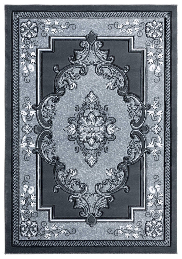 Rugs Vintage Rugs 22" x 32" x 0.53" Grey Olefin/Polypropylene Accent Rug 7357 HomeRoots