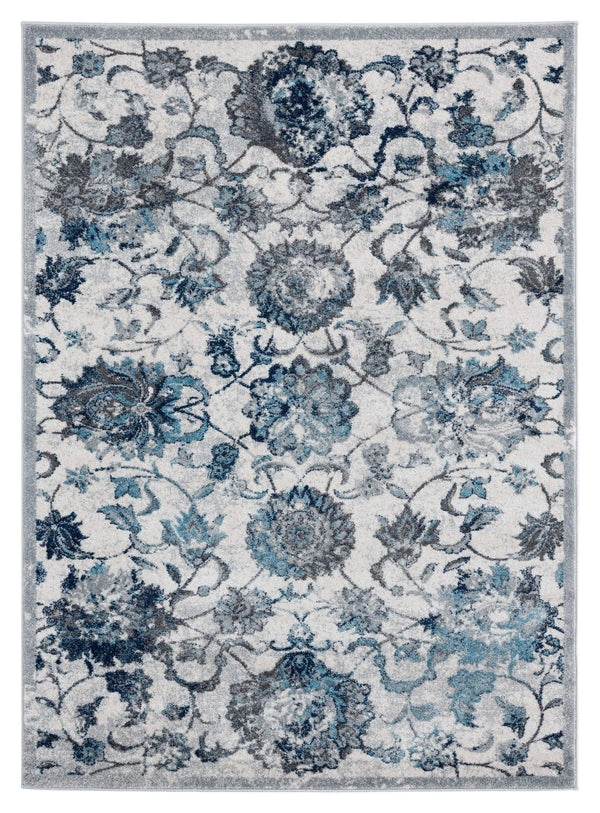 Rugs Vintage Rugs 22" x 36" x 0.4" Grey Olefin Accent Rug 6994 HomeRoots
