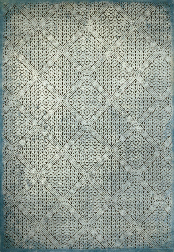 Rugs Vintage Rugs 23" x 82" x 0.43" Aqua Polypropylene/Polyester Runner Rug 1793 HomeRoots