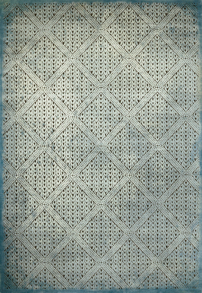 Rugs Vintage Rugs 23" x 82" x 0.43" Aqua Polypropylene/Polyester Runner Rug 1793 HomeRoots