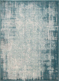 Rugs Vintage Rugs 23" x 82" x 0.43" Aqua Polypropylene/Polyester Runner Rug 1829 HomeRoots