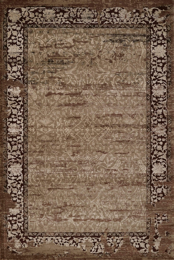 Rugs Vintage Rugs 23" x 82" x 0.43" Lt. Brown Polypropylene/Polyester Runner Rug 1769 HomeRoots