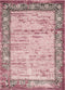 Rugs Vintage Rugs 23" x 82" x 0.43" Mauve Polypropylene/Polyester Runner Rug 1825 HomeRoots
