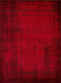 Rugs Vintage Rugs 23" x 82" x 0.43" Red Polypropylene/Polyester Runner Rug 1817 HomeRoots