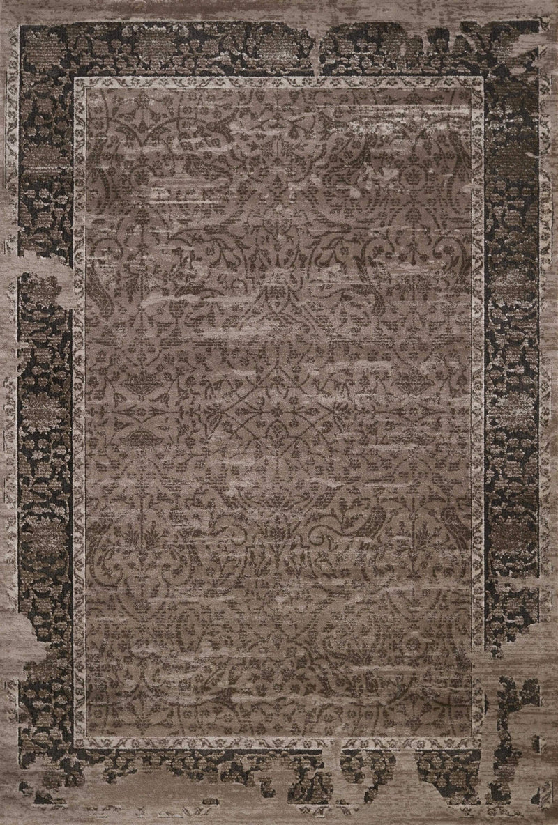 Rugs Vintage Rugs - 23" x 82" x 0.43" Taupe Polypropylene/Polyester Runner Rug HomeRoots
