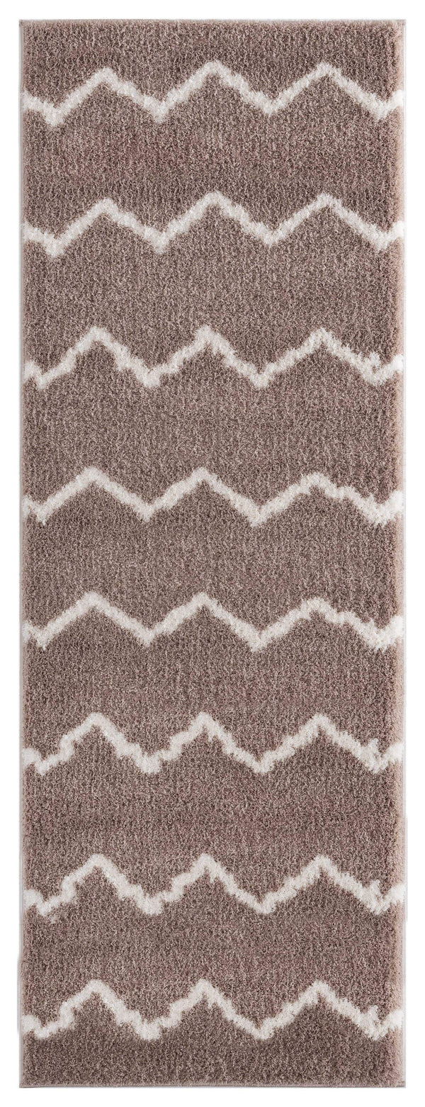 Rugs Vintage Rugs 31" x 86" x 1.2" Beige Microfiber Polyester Runner Rug 1585 HomeRoots