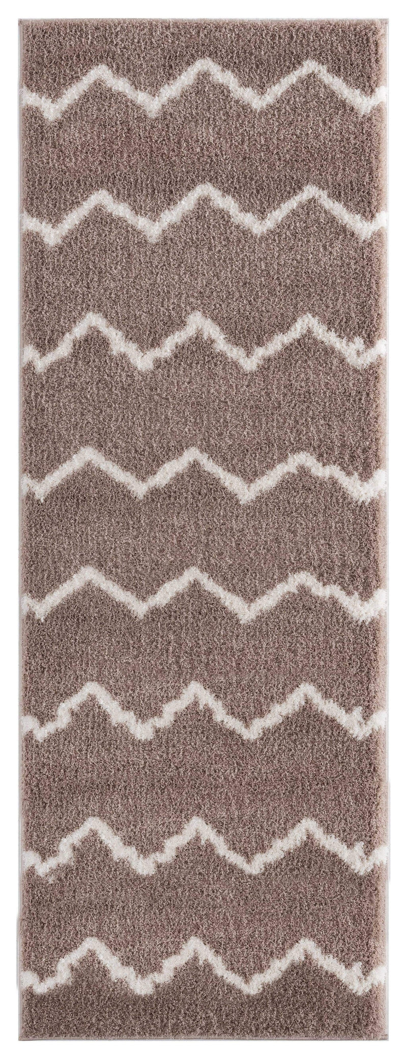 Rugs Vintage Rugs 31" x 86" x 1.2" Beige Microfiber Polyester Runner Rug 1585 HomeRoots