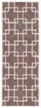 Rugs Vintage Rugs 31" x 86" x 1.2" Beige Microfiber Polyester Runner Rug 1615 HomeRoots