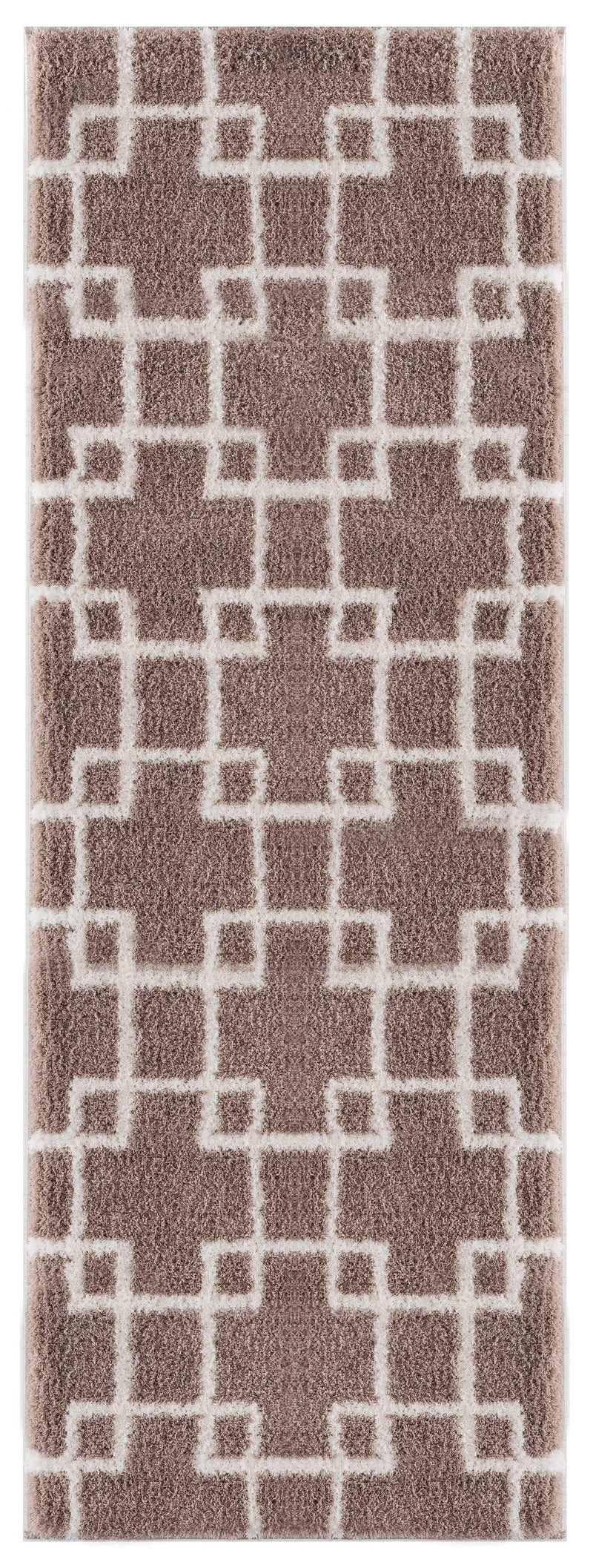 Rugs Vintage Rugs 31" x 86" x 1.2" Beige Microfiber Polyester Runner Rug 1615 HomeRoots