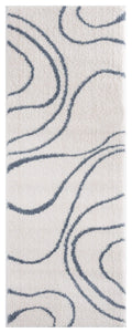 Rugs Vintage Rugs 31" x 86" x 1.2" Blue/Grey Microfiber Polyester Runner Rug 1645 HomeRoots