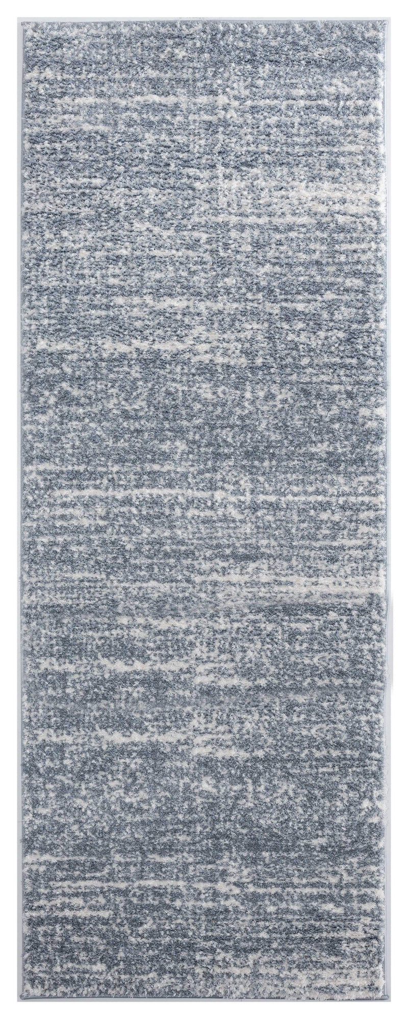 Rugs Vintage Rugs 31" x 86" x 1.2" Blue/Grey Microfiber Polyester Runner Rug 1687 HomeRoots