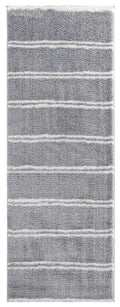 Rugs Vintage Rugs 31" x 86" x 1.2" Grey Microfiber Polyester Runner Rug 1567 HomeRoots