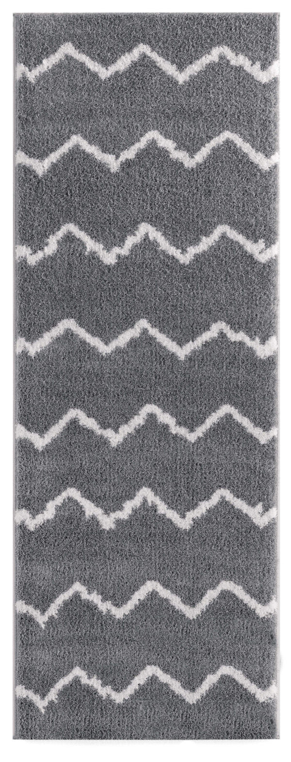Rugs Vintage Rugs 31" x 86" x 1.2" Grey Microfiber Polyester Runner Rug 1597 HomeRoots