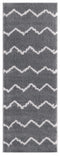 Rugs Vintage Rugs 31" x 86" x 1.2" Grey Microfiber Polyester Runner Rug 1597 HomeRoots
