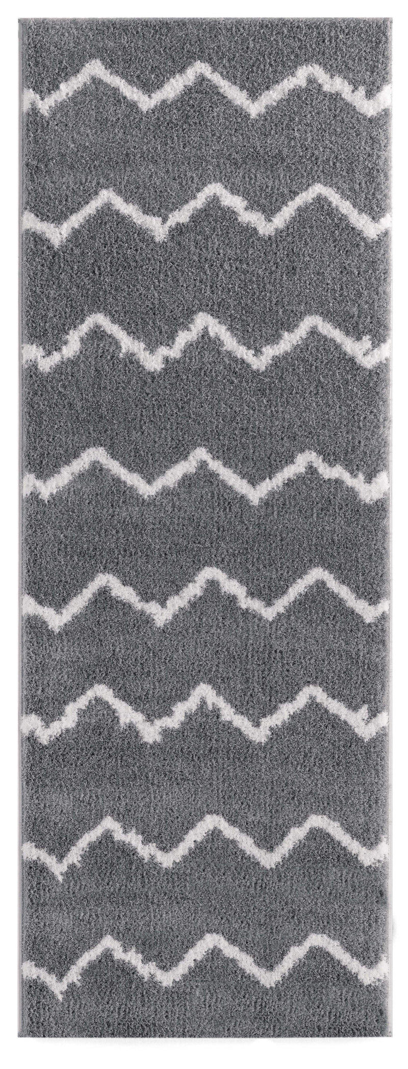 Rugs Vintage Rugs 31" x 86" x 1.2" Grey Microfiber Polyester Runner Rug 1597 HomeRoots