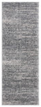 Rugs Vintage Rugs 31" x 86" x 1.2" Grey Microfiber Polyester Runner Rug 1693 HomeRoots