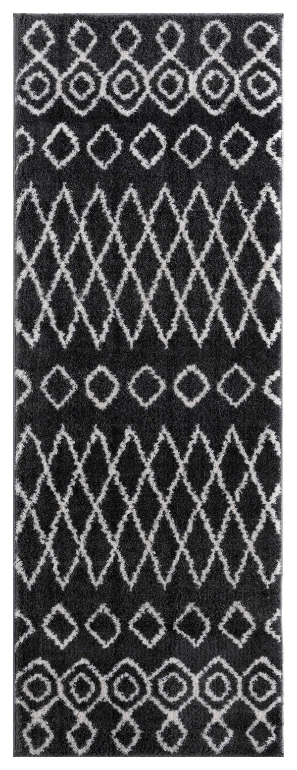 Rugs Vintage Rugs 31" x 86" x 1.2" Smoke Microfiber Polyester Runner Rug 1537 HomeRoots
