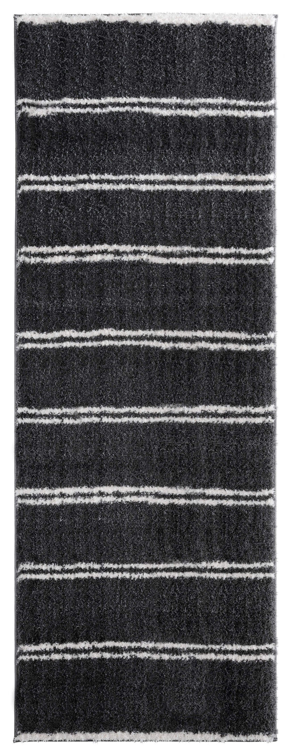 Rugs Vintage Rugs 31" x 86" x 1.2" Smoke Microfiber Polyester Runner Rug 1573 HomeRoots