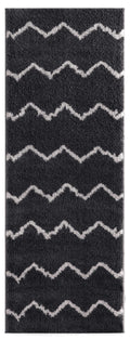 Rugs Vintage Rugs 31" x 86" x 1.2" Smoke Microfiber Polyester Runner Rug 1603 HomeRoots