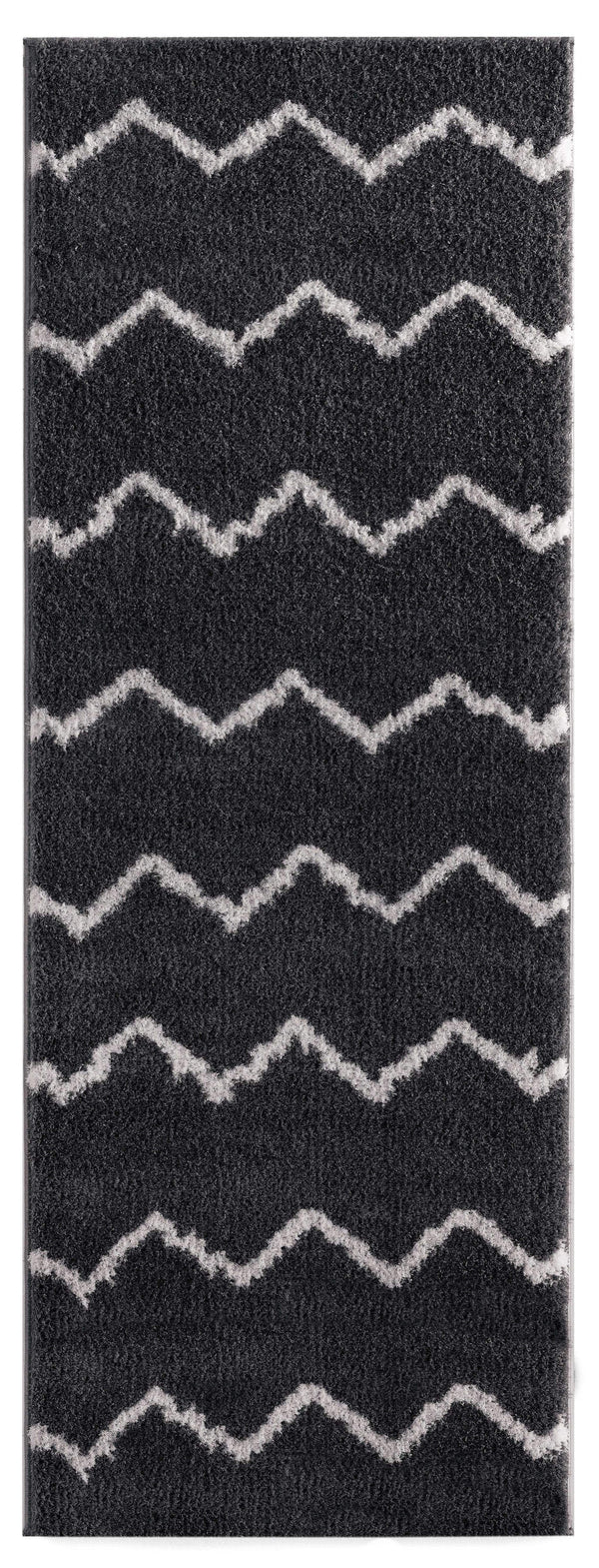 Rugs Vintage Rugs 31" x 86" x 1.2" Smoke Microfiber Polyester Runner Rug 1603 HomeRoots